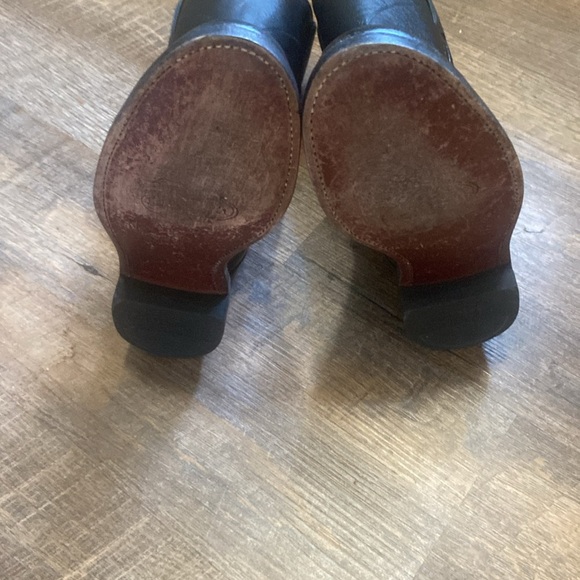 Justin Boots Women’s Round Toe Stampede 10” Shaft Black Leather Cowgirl Boots - Picture 14 of 17